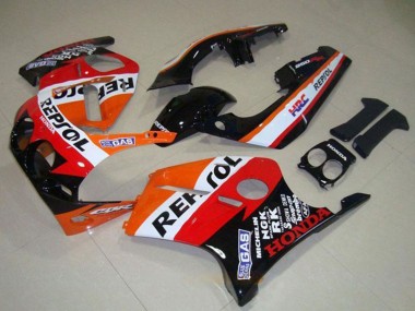 1988-1989 Honda CBR250RR MC19 Motorcycle Fairings - Orange White Red Glossy Black Repsol UK