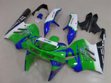 1994-1997 Kawasaki ZX9R Motorcycle Fairings - White Blue Green Black Corona Extra UK