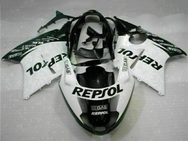 1996-2007 Honda CBR1100XX Blackbird Motorcycle Fairings - White Glossy Black Repsol UK