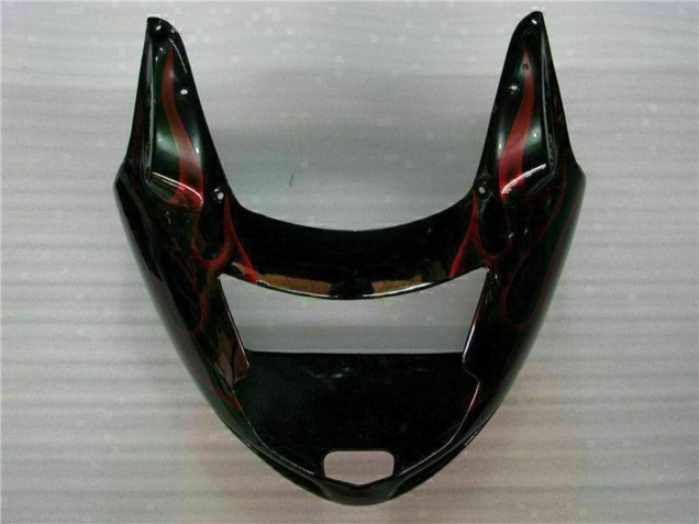 1996-2007 Honda CBR1100XX Blackbird Abs Motorcycle Fairing - Glossy Black Red Flame UK