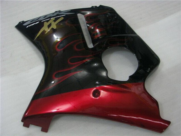 1996-2007 Honda CBR1100XX Blackbird Abs Motorcycle Fairings - Glossy Black Red Flame UK