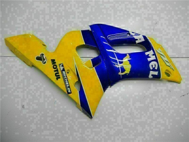 1998-2002 Yamaha YZF R6 Motorcycle Fairings - Yellow Blue White Camel Motul UK