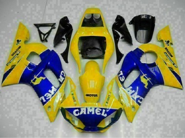 1998-2002 Yamaha YZF R6 Motorcycle Fairings - Yellow Blue White Camel Motul UK
