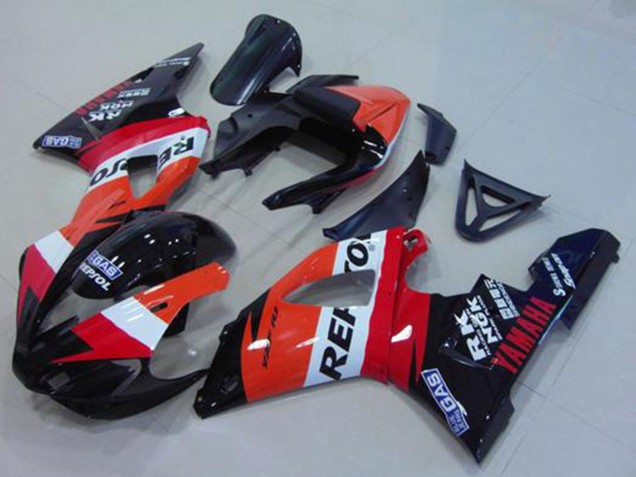 2000-2001 Yamaha YZF R1 Motorcycle Fairing - Orange White Red Black Repsol UK