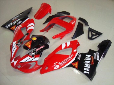 2000-2001 Yamaha YZF R1 Motorcycle Fairings - Red White Glossy Black Santander UK