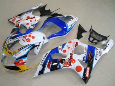 2000-2002 Suzuki GSXR 1000 Motorcycle Fairings - White Blue Red Yellow Black Dark Dog Motul Pepe Phone UK
