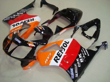 2000-2006 Honda VTR1000 Motorcycle Fairings - Orange White Red Glossy Black Repsol UK
