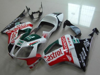 2000-2006 Honda VTR1000 Motorcycle Fairing - White Red Green Glossy Black Castrol UK