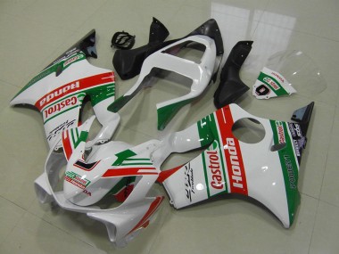 2001-2003 Honda CBR600 F4i Motorcycle Fairings - White Red Green Castrol UK
