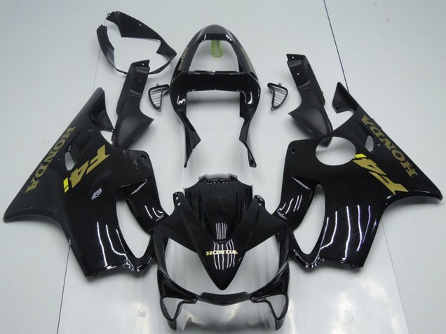 2001-2003 Honda CBR600 F4i Motorcycle Fairings - Glossy Black Gold Decals UK