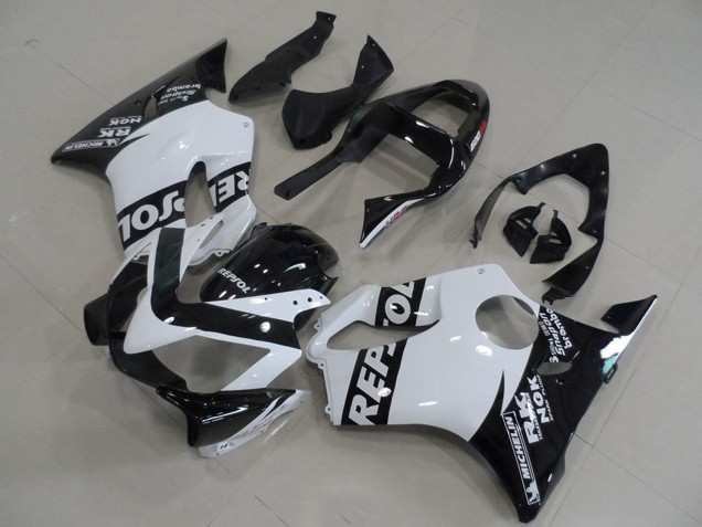 2001-2003 Honda CBR600 F4i Motorcycle Fairings - White Glossy Black Repsol UK