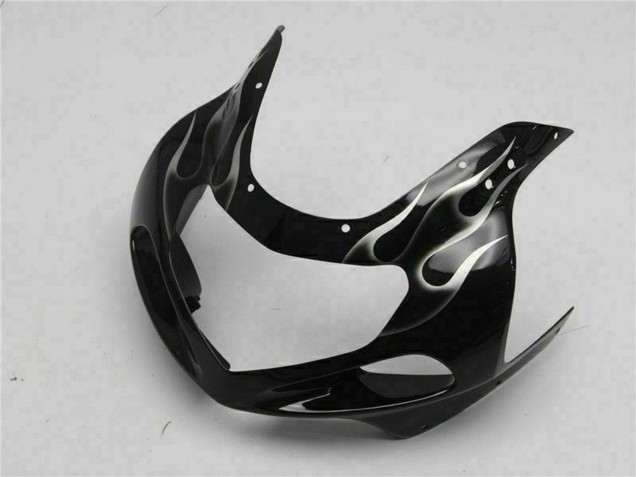 2001-2003 Suzuki GSXR 600/750 Motorcycle Fairings - Glossy Black Silver Flame UK
