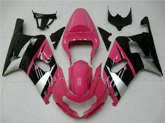 2001-2003 Suzuki GSXR 600/750 Motorcycle Fairings - Pink Silver Glossy Black UK
