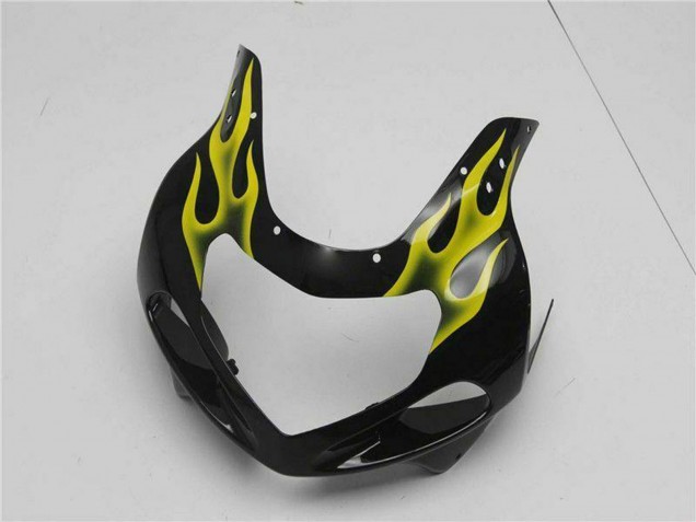 2001-2003 Suzuki GSXR 600/750 Motorcycle Fairings - Glossy Black Yellow Flame UK