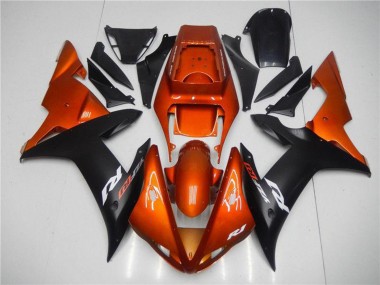 2002-2003 Yamaha YZF R1 Motorcycle Fairings - Orange Matte Black UK