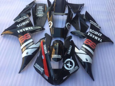 2002-2003 Yamaha YZF R1 Motorcycle Fairings - Glossy Black White Red Yamalube ENEOS UK