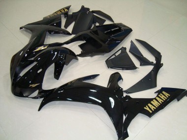 2002-2003 Yamaha YZF R1 Motorcycle Fairings - Glossy Black Gold Decals UK