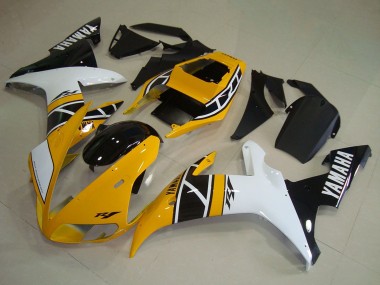 2002-2003 Yamaha YZF R1 Motorcycle Fairings - Yellow White Black Anniversary UK