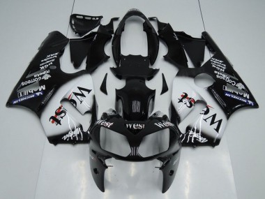2002-2006 Kawasaki ZX12R Motorcycle Fairings - Glossy Black White West UK