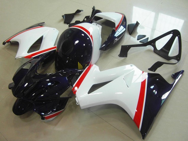 2002-2013 Honda VFR 800 Motorcycle Fairing - White Red Dark Blue UK