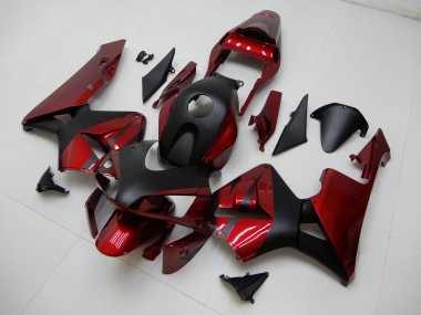 2003-2004 Honda CBR600RR Motorcycle Fairings - Red Matte Black Stripe UK