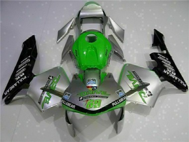 2003-2004 Honda CBR600RR Motorcycle Fairing - Silver Green Glossy Black UK
