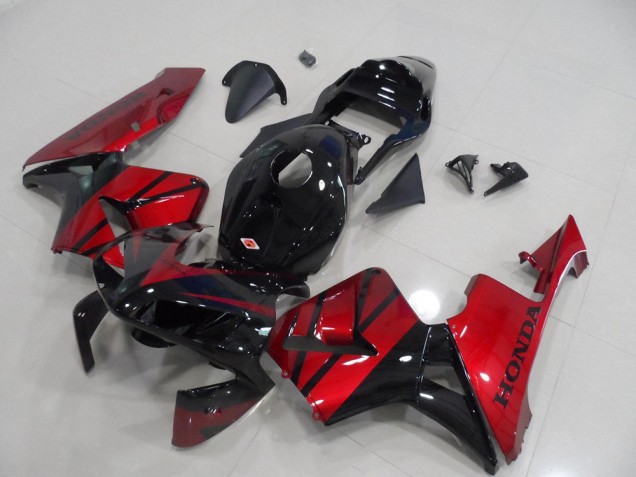 2003-2004 Honda CBR600RR Motorcycle Fairing - Red Glossy Black Stripe UK