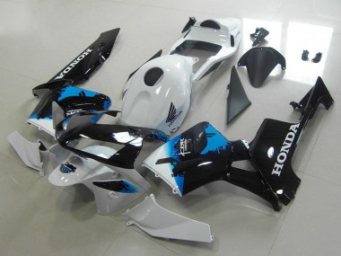 2003-2004 Honda CBR600RR Motorcycle Fairings - White Blue Glossy Black UK
