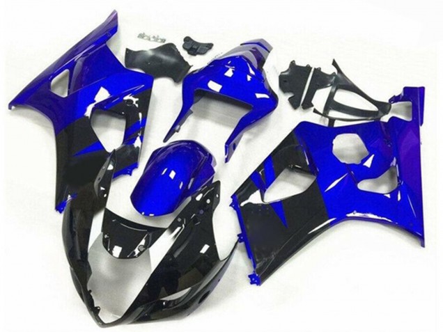 2003-2004 Suzuki GSXR 1000 Motorcycle Fairings - Blue Glossy Black Stripe UK