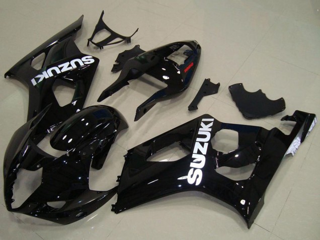 2003-2004 Suzuki GSXR 1000 Motorcycle Fairings - Glossy Black White Decal UK