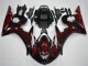 2003-2004 Yamaha YZF R6 Motorcycle Fairing - Glossy Black Red Flame UK