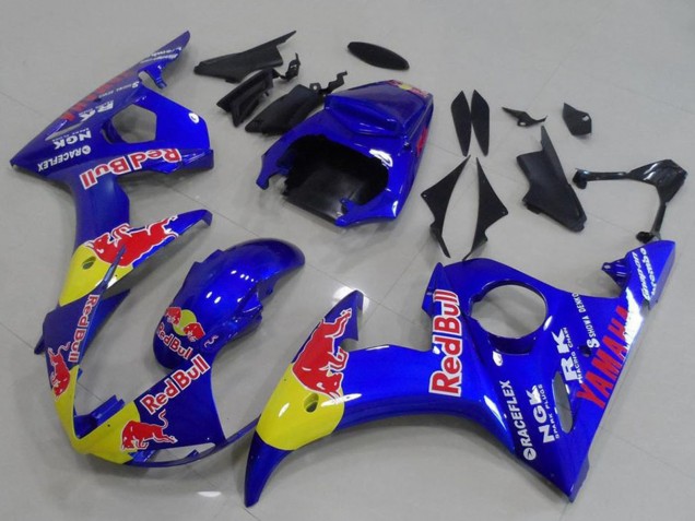 2003-2004 Yamaha YZF R6 Motorcycle Fairings - Blue Yellow Red Bull UK