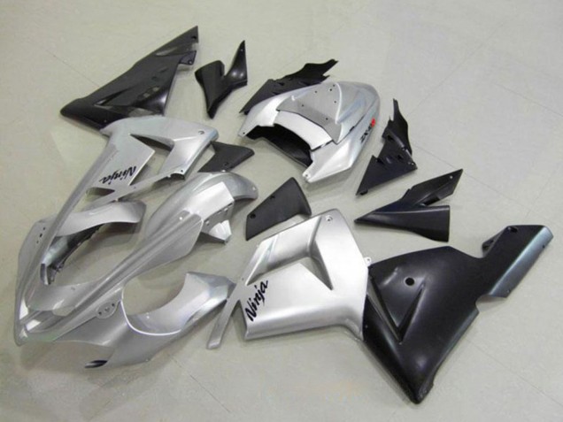 2004-2005 Kawasaki ZX10R Motorcycle Fairing - Silver Black Ninja UK