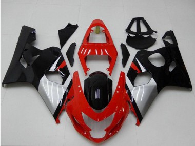2004-2005 Suzuki GSXR 600/750 Motorcycle Fairings - Red Silver Black UK