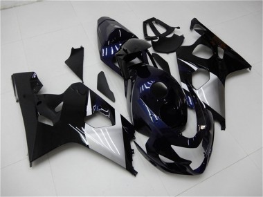 2004-2005 Suzuki GSXR 600/750 Motorcycle Fairings - Glossy Black Silver Blue UK