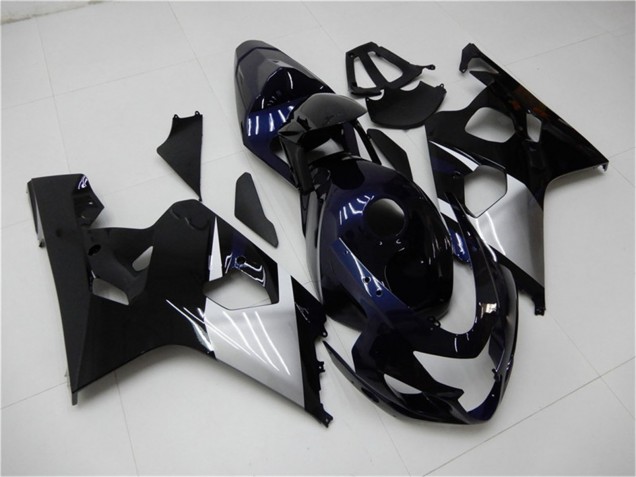 2004-2005 Suzuki GSXR 600/750 Motorcycle Fairings - Glossy Black Silver Blue UK