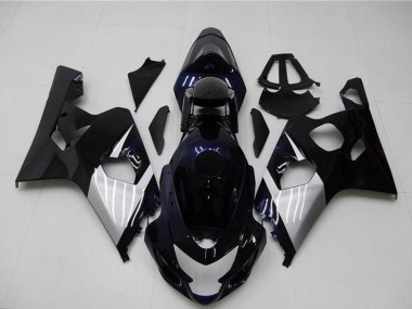 2004-2005 Suzuki GSXR 600/750 Motorcycle Fairings - Glossy Black Silver Blue UK