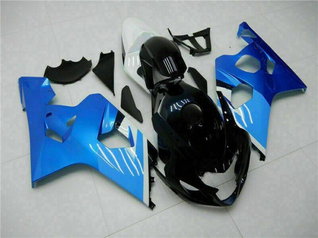 2004-2005 Suzuki GSXR 600/750 Motorcycle Fairings - White Blue Black UK