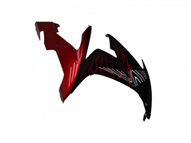 2004-2006 Yamaha YZF R1 Motorcycle Fairings - Glossy Black Red Flame UK