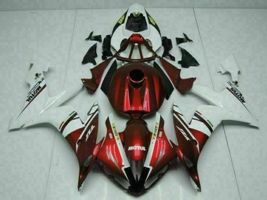 2004-2006 Yamaha YZF R1 Motorcycle Fairings - White Red Yellow Motul 46 UK