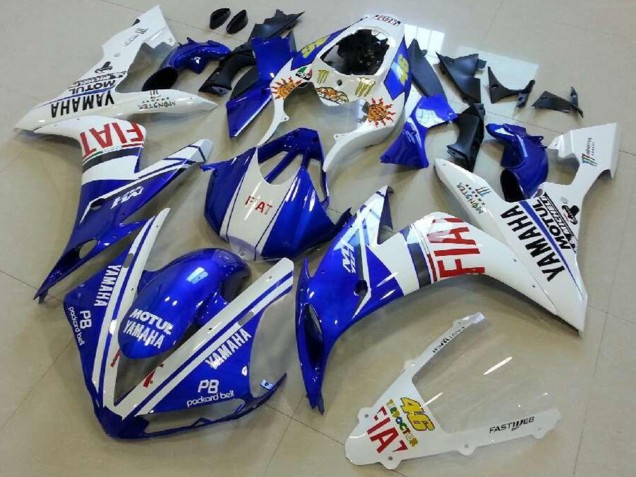 2004-2006 Yamaha YZF R1 Motorcycle Fairings - White Blue Red Fiat UK