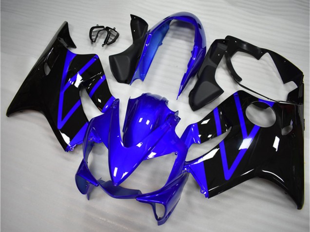2004-2007 Honda CBR600 F4i Motorcycle Fairing Kits - Blue Glossy Black UK