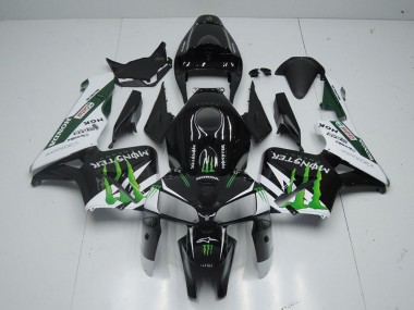 2005-2006 Honda CBR600RR Motorcycle Fairing - Glossy Black White Green Monster UK