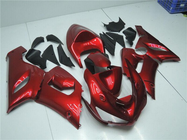 2005-2006 Kawasaki ZX6R Motorcycle Fairings - Candy Red UK