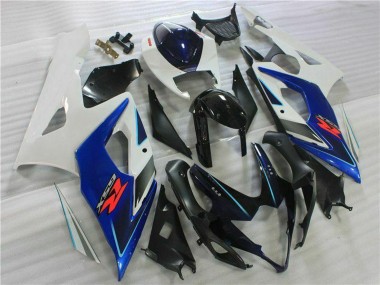 2005-2006 Suzuki GSXR 1000 Motorcycle Fairing Kits - White Blue Glossy Black UK