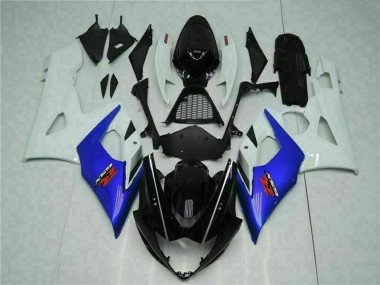 2005-2006 Suzuki GSXR 1000 Motorcycle Fairing - White Blue Glossy Black UK
