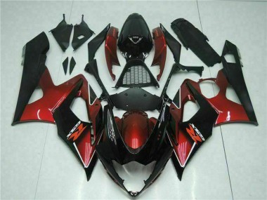 2005-2006 Suzuki GSXR 1000 Motorcycle Fairing - Red Glossy Black UK