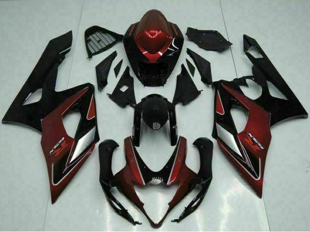 2005-2006 Suzuki GSXR 1000 Motorcycle Fairings - Red Silver Glossy Black UK