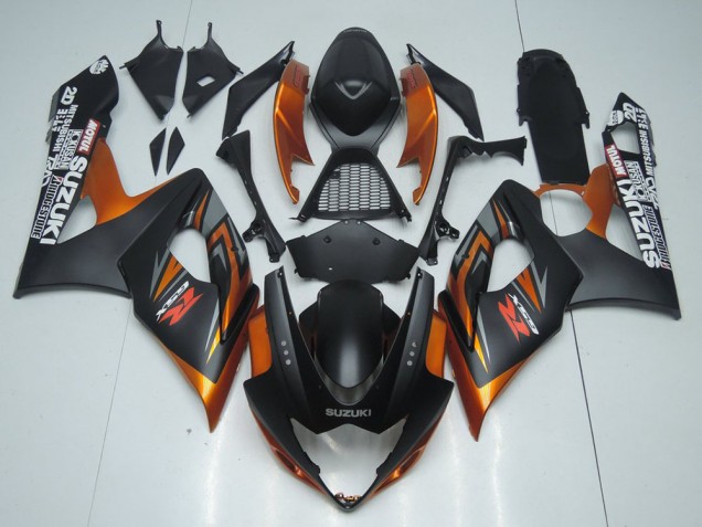 2005-2006 Suzuki GSXR 1000 Motorcycle Fairing - Matte Black Orange UK