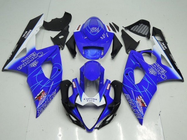 2005-2006 Suzuki GSXR 1000 Motorcycle Fairings - Blue White Black Corona UK